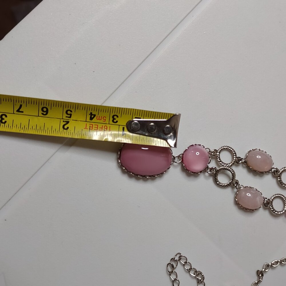 1928 Pink and Silver Necklace - Picture 7 of 10